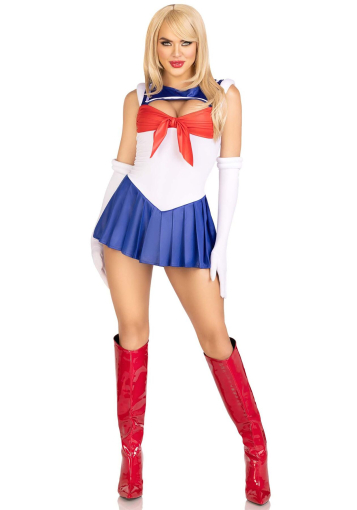 Еротичний костюм Сейлор Мун Leg Avenue Sexy Sailor M, сукня, рукавички, бант - фото №3