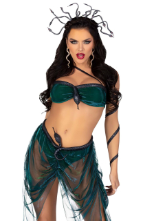 Еротичний костюм Медузи Горгони Leg Avenue Medusa Costume XS, топ, спідниця, нарукавники, прикраси - фото