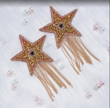 Пестис-зірки з бахромою JSY Nipple Sticker RT236112 Gold, стікери 