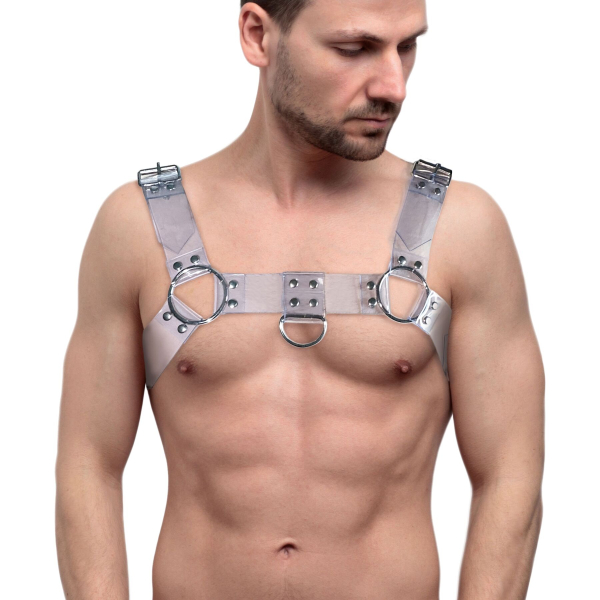 Чоловіча портупея на груди Feral Feelings - Bulldog Harness Trasparent - фото