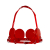 Ліф Серце Feral Feelings - Hearts Bra Red Trasparent - фото