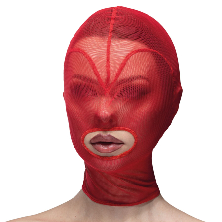 Маска серце сітка з відкритим ротом Feral Feelings - Hearts Mask Red/Red - фото