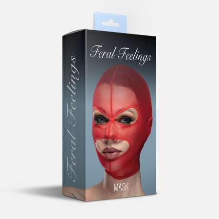 Маска сітка з відкритим ротом та очима Feral Feelings - Mask Red - фото №2