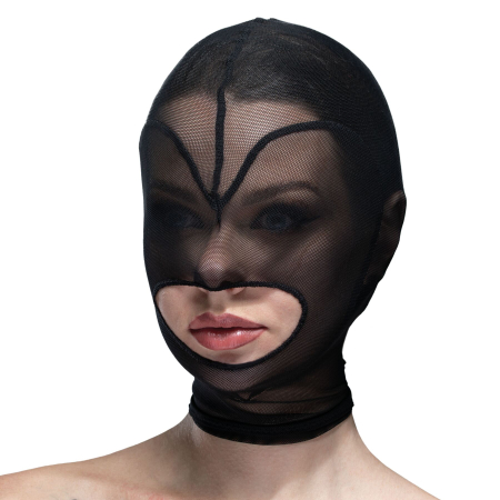 Маска серце сітка з відкритим ротом Feral Feelings - Hearts Mask Black/Black - фото