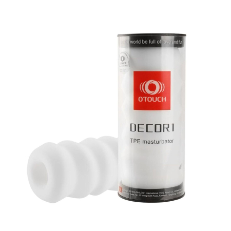 Мастурбатор Otouch DECOR 1-D, ефект всмоктування, реберця-кільця, звужений діаметр №12