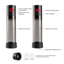 Автоматична вакуумна помпа Otouch MACHO WORK 1, 2 кільця 26 мм та 36 мм, LED-індикатор, до 20 см - №11