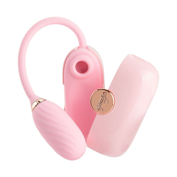 Вакуумний кліторальний стимулятор Otouch Louis Vibrate Pink з віброяйцем, у кейсі - фото