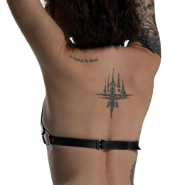 Ліф Серце з натуральної шкіри Feral Feelings - Hearts Bra Black - - фото №3