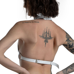 Ліф Серце з натуральної шкіри Feral Feelings - Hearts Bra White - - фото №2