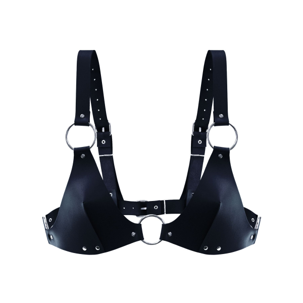 Ліф з натуральної шкіри Feral Feelings - Bikini Top Black 