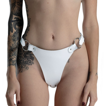 Трусики з натуральної шкіри Feral Feelings - String Bikini White - фото №2