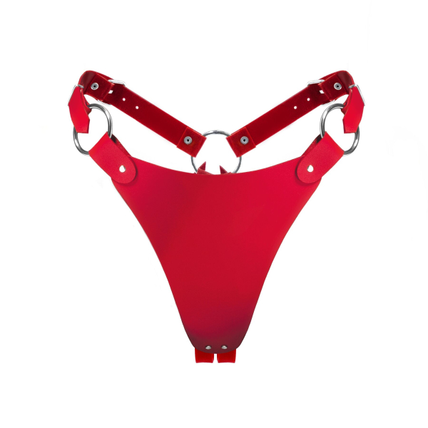 Трусики з натуральної шкіри Feral Feelings - String Bikini Red - фото