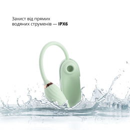 Вакуумний кліторальний стимулятор Otouch Louis Vibrate Teal з віброяйцем, у кейсі - - фото №5