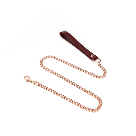 Шкіряний нашийник з повідцем Liebe Seele Wine Red Collar and Leash, 3 кільця для кріплення №5