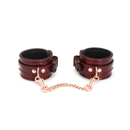 Шкіряні поножі Liebe Seele Wine Red Ankle Cuffs, знімний ланцюжок-кріплення - - фото №2