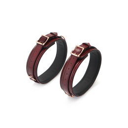 Фіксатори для стегон Liebe Seele Wine Red Thigh Cuffs S Size, натуральна шкіра - - фото №3