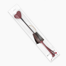 Шльопалка-сердечко Liebe Seele Wine Red Riding Crop with Heart-Shape Tip, натуральна шкіра - - фото №5