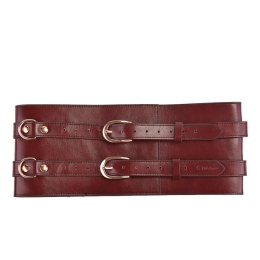 Шкіряний пояс для бондажу Liebe Seele Wine Red Waist Cuff, S Size - №5
