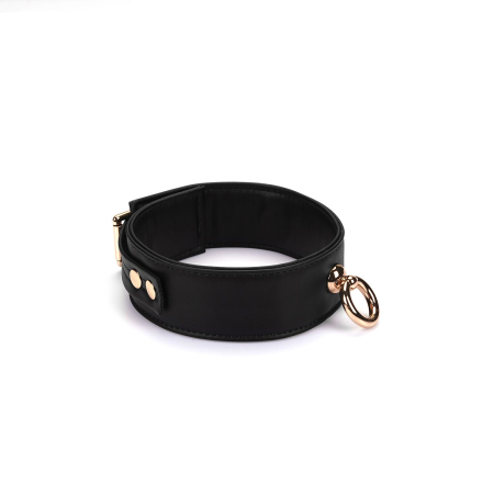 Нашийник з повідцем Liebe Seele Black Organosilicon Collar with Leash, екошкіра - фото №4