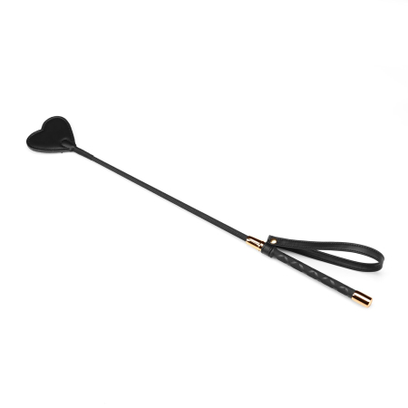 Шльопалка-сердечко Liebe Seele Black Organosilicon Riding Crop, екошкіра - фото