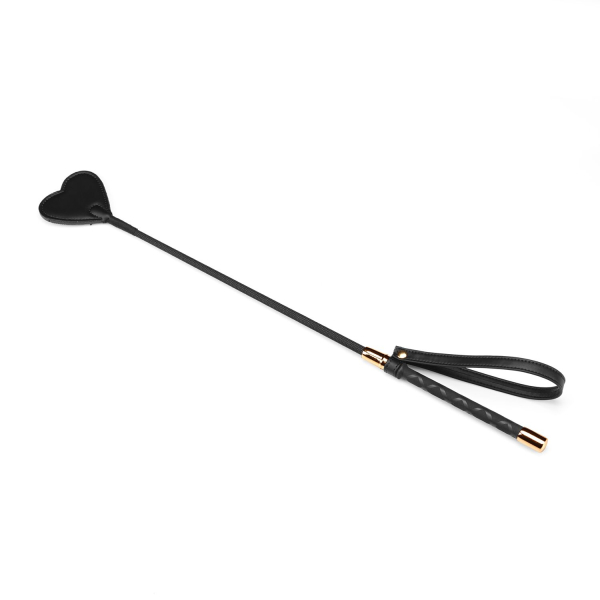 Шльопалка-сердечко Liebe Seele Black Organosilicon Riding Crop, екошкіра - фото