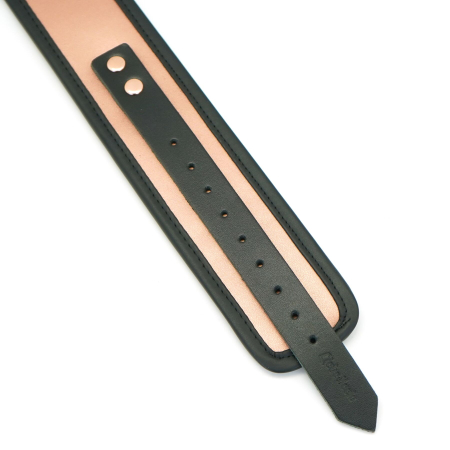 Широкий нашийник з повідцем Liebe Seele Rose Gold Memory Collar with Leash, натуральна шкіра - фото №8