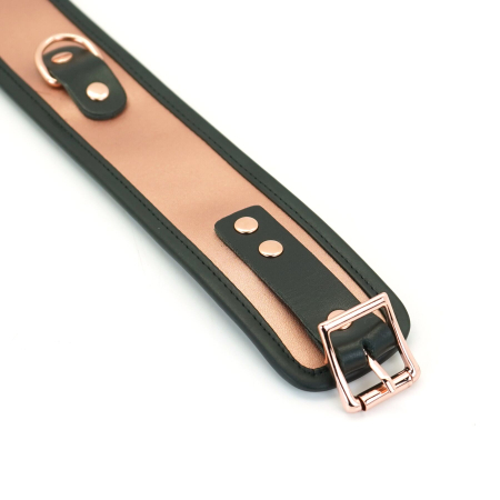 Широкий нашийник з повідцем Liebe Seele Rose Gold Memory Collar with Leash, натуральна шкіра - фото №5
