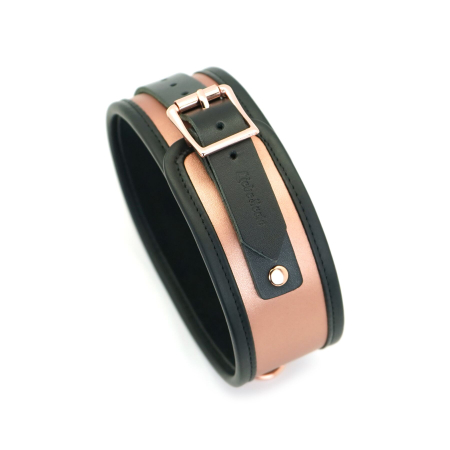 Широкий нашийник з повідцем Liebe Seele Rose Gold Memory Collar with Leash, натуральна шкіра - фото №3