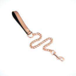 Широкий нашийник з повідцем Liebe Seele Rose Gold Memory Collar with Leash, натуральна шкіра - - фото №4