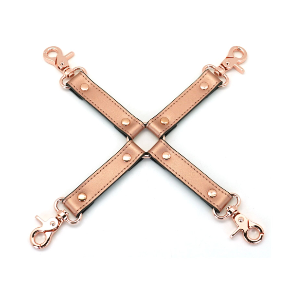 Хрестовина для фіксації Liebe Seele Rose Gold Memory Hog Tie, натуральна шкіра, рожеве золото - фото