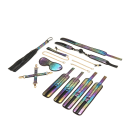 БДСМ-набір Liebe Seele Vivid Rainbow 8 Pieces Set, 8 аксесуарів, екошкіра на оксамитовій основі - - фото №2