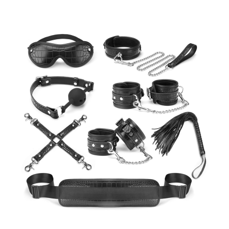 Набір Liebe Seele Temptation Bondage 8pcs Kit, фіксатори, нашийник з повідцем, кляп, флогер, маска 