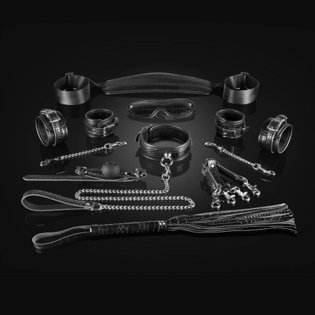 Набір Liebe Seele Temptation Bondage 8pcs Kit, фіксатори, нашийник з повідцем, кляп, флогер, маска №2