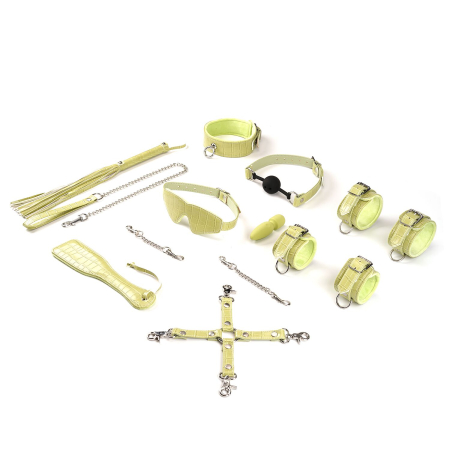 БДСМ-набір для початківців Liebe Seele Macaron 9pcs Bondage Kit-Melon, 9 предметів, мініванд 
