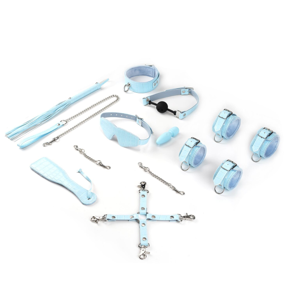 БДСМ-набір для початківців Liebe Seele Macaron 9pcs Bondage Kit-Mint, 9 предметів, мініванд 