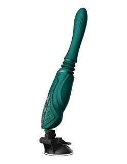 Компактна смарт секс-машина Zalo – Sesh Turquoise Green, 2 насадки, пульт ДК, кристал Swarovski - - фото №3