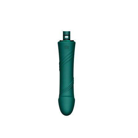 Компактна смарт секс-машина Zalo – Sesh Turquoise Green, 2 насадки, пульт ДК, кристал Swarovski №8
