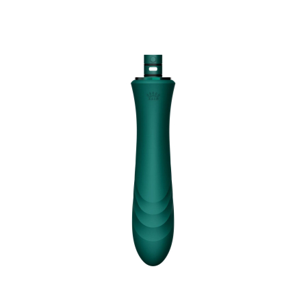 Компактна смарт секс-машина Zalo – Sesh Turquoise Green, 2 насадки, пульт ДК, кристал Swarovski №9