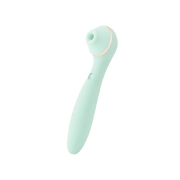 Вакуумний стимулятор з вібратором KISSTOY Polly Max Cyan - - фото №3