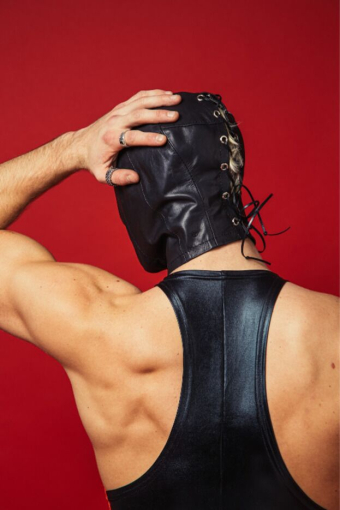 Закритий шкіряний капюшон D&A Deprivation mask Leather - фото №3