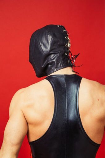 Закритий шкіряний капюшон D&A Deprivation mask Leather - фото №2