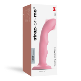 Насадка для страпона з подвійною точковою пульсацією Strap-On-Me TAPPING DILDO WAVE – CORAL PINK, М - - фото №5