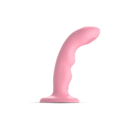 Насадка для страпона з подвійною точковою пульсацією Strap-On-Me TAPPING DILDO WAVE – CORAL PINK, М - фото