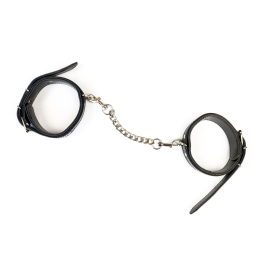 Набір BDSM Art of Sex - Emoji, наручники та поножі, екошкіра, чорний - - фото №3