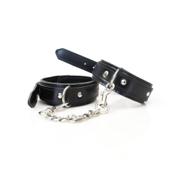 Набір BDSM Art of Sex - Emoji, наручники та поножі, екошкіра, чорний - - фото №2