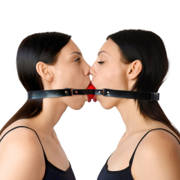 Подвійний кляп Art of Sex - Twins, натуральна шкіра - фото