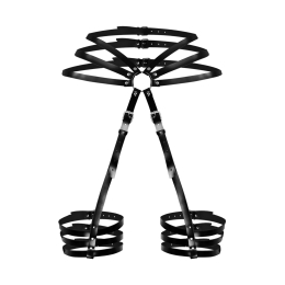 Сексуальні шкіряні гартери з поясом Art of Sex - Vivien, розмір XS-M, колір чорний - - фото №3