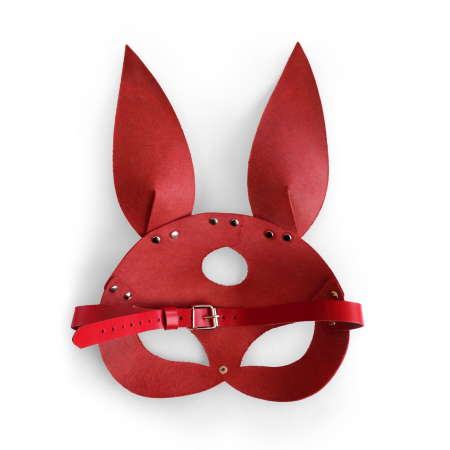 Шкіряна маска Зайчика Art of Sex - Bunny mask, колір Червоний №4