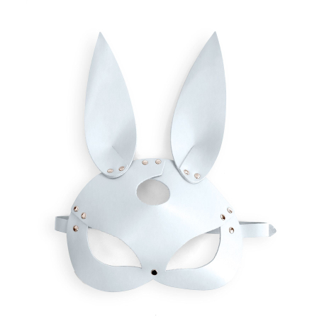 Шкіряна маска Зайчика Art of Sex - Bunny mask, колір Білий - фото №3