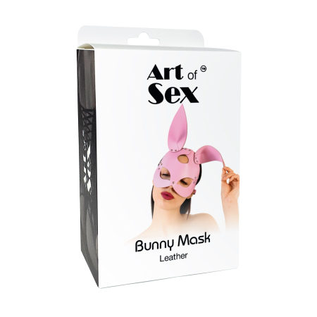 Шкіряна маска Зайчика Art of Sex - Bunny mask, колір Білий - фото №5
